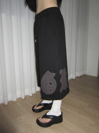 diploma patch wide bermuda 7/8 training pants