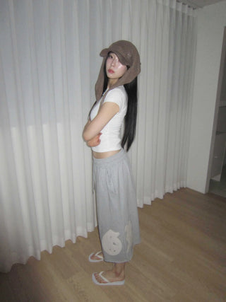 diploma patch wide bermuda 7/8 training pants