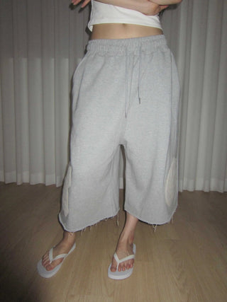 diploma patch wide bermuda 7/8 training pants