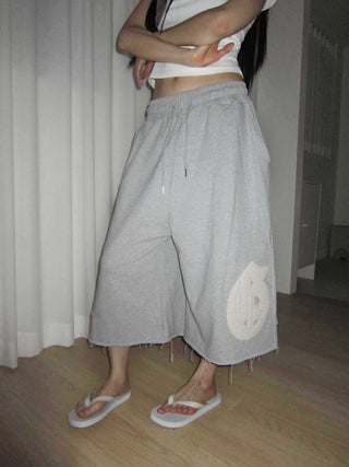 diploma patch wide bermuda 7/8 training pants