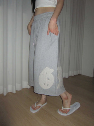 diploma patch wide bermuda 7/8 training pants