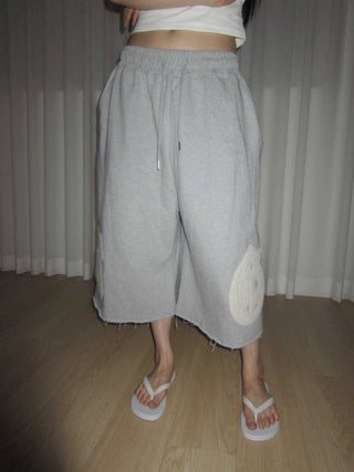 diploma patch wide bermuda 7/8 training pants