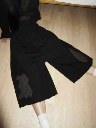 diploma patch wide bermuda 7/8 training pants