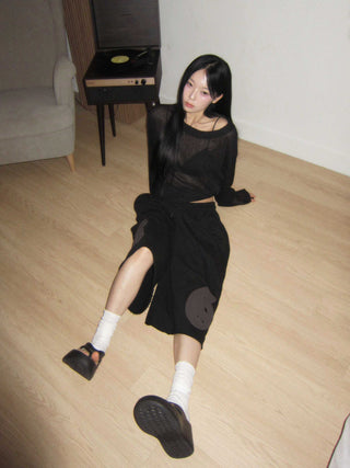 diploma patch wide bermuda 7/8 training pants