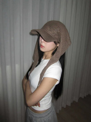 Knitted hood scarf ball cap hat