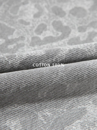 leopard print wide bermuda shorts with 3/4 length denim pants