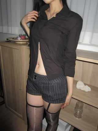 Striped crop shorts