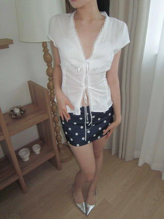 polka dot H-line mini skirt