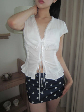 polka dot H-line mini skirt