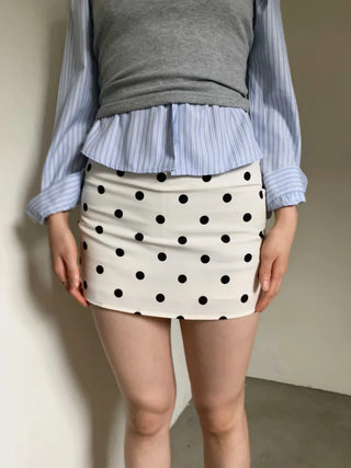 polka dot H-line mini skirt