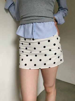 polka dot H-line mini skirt