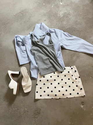 polka dot H-line mini skirt