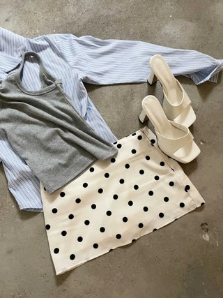 polka dot H-line mini skirt