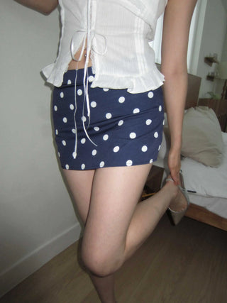 polka dot H-line mini skirt