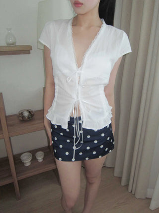 polka dot H-line mini skirt