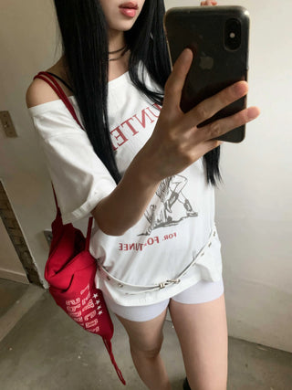 Coco Cowgirl One-Shoulder Overfit Boxy T-Shirt