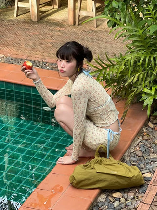 Teddy Bear 4-Piece Bikini Skirt Cover-Up Swimsuit