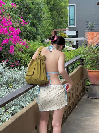 Teddy Bear 4-Piece Bikini Skirt Cover-Up Swimsuit