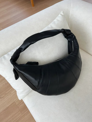 high-quality*sheepskin Leme Croissant shoulder bag