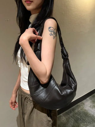 high-quality*sheepskin Leme Croissant shoulder bag