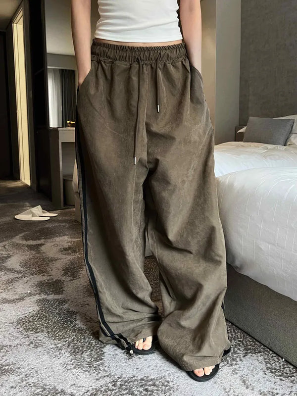 washed wide track pants