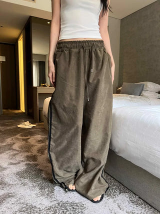 washed wide track pants