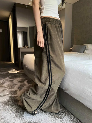 washed wide track pants