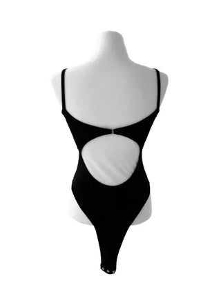 Hook Hot Girl Backless Black Strappy Bodysuit