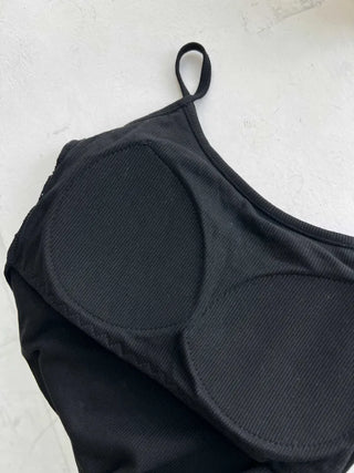 Hook Hot Girl Backless Black Strappy Bodysuit