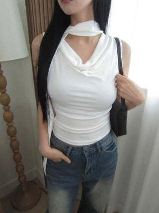 tie scarf slim sleeveless nasi