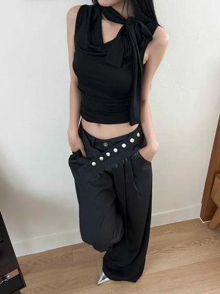 tie scarf slim sleeveless nasi