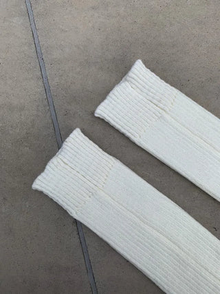 Knitted Goalji Long Leg Warmer Ring Knee Socks