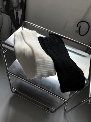 Knitted Goalji Long Leg Warmer Ring Knee Socks