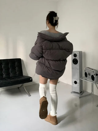 Knitted Goalji Long Leg Warmer Ring Knee Socks