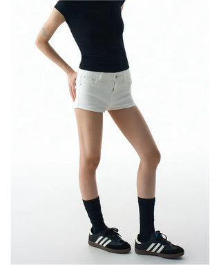 basic 3-part high-waist cotton shorts
