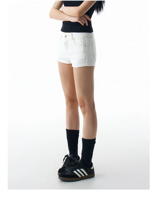 basic 3-part high-waist cotton shorts