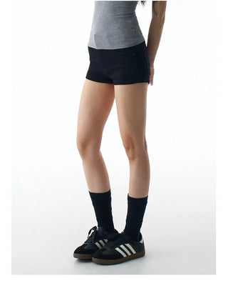 basic 3-part high-waist cotton shorts