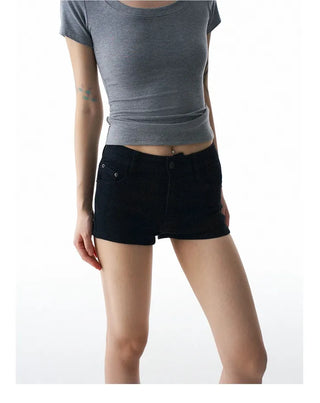 basic 3-part high-waist cotton shorts