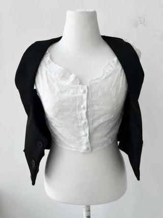 Cupid Two-Piece Halter Neck Vest Set with Integrated Blouse