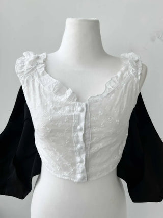 Cupid Two-Piece Halter Neck Vest Set with Integrated Blouse