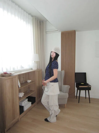 nylon shirring washer skirt layered wide banding pants skirt pants