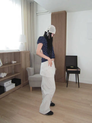 nylon shirring washer skirt layered wide banding pants skirt pants