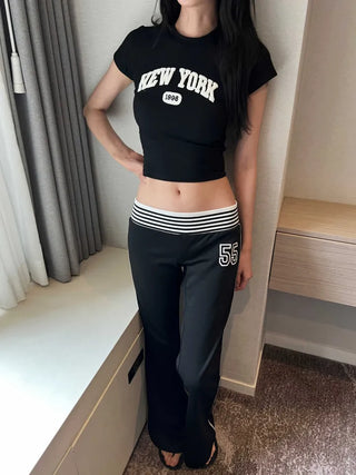 New York Poggle Crop Slim Fit Short Sleeve T-Shirt