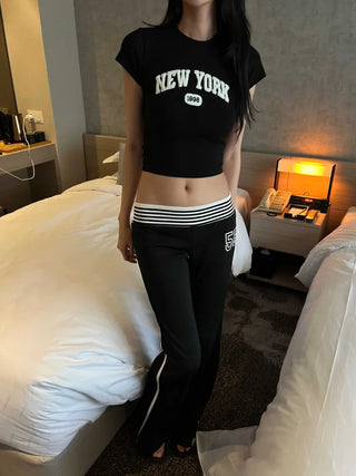 New York Poggle Crop Slim Fit Short Sleeve T-Shirt