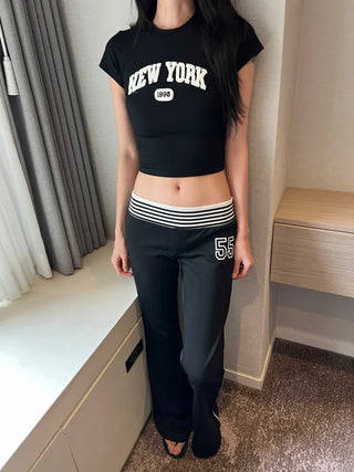 New York Poggle Crop Slim Fit Short Sleeve T-Shirt