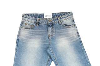 Natural flared semi-bootcut denim pants in light blue