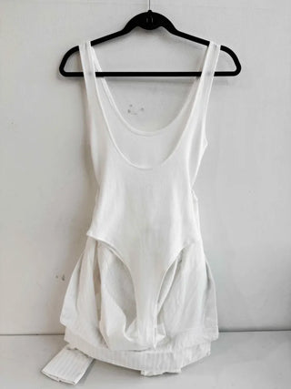 Bodysuit cropped striped white shirt