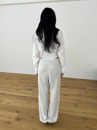 Bodysuit cropped striped white shirt