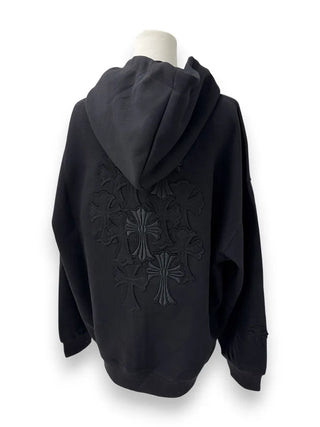 chrome cross patch back point overfit hooded zip-up