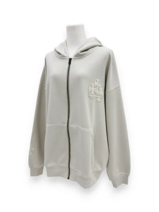 chrome cross patch back point overfit hooded zip-up